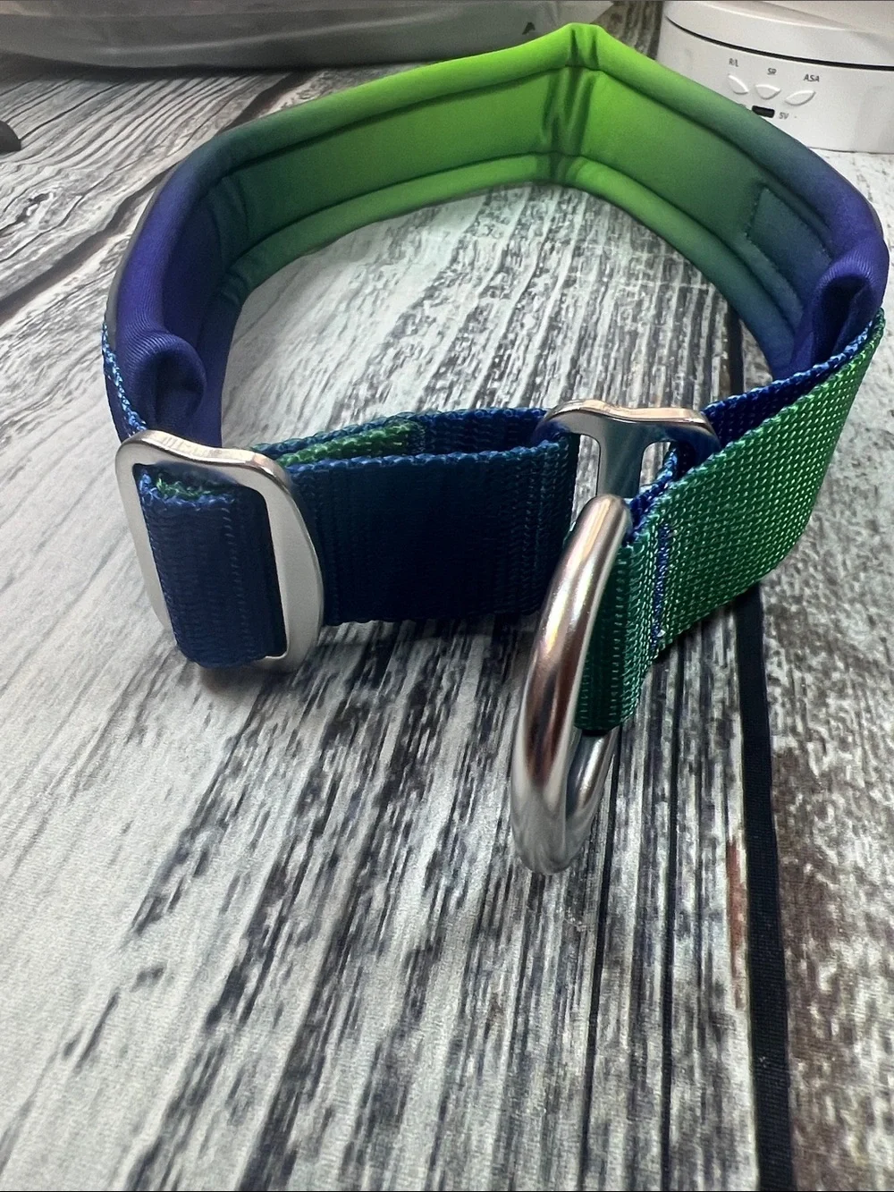 Spark Paws XXL Padded  Dog Collar | Reflective | LIME WAVE | Heavy Duty SZ E
